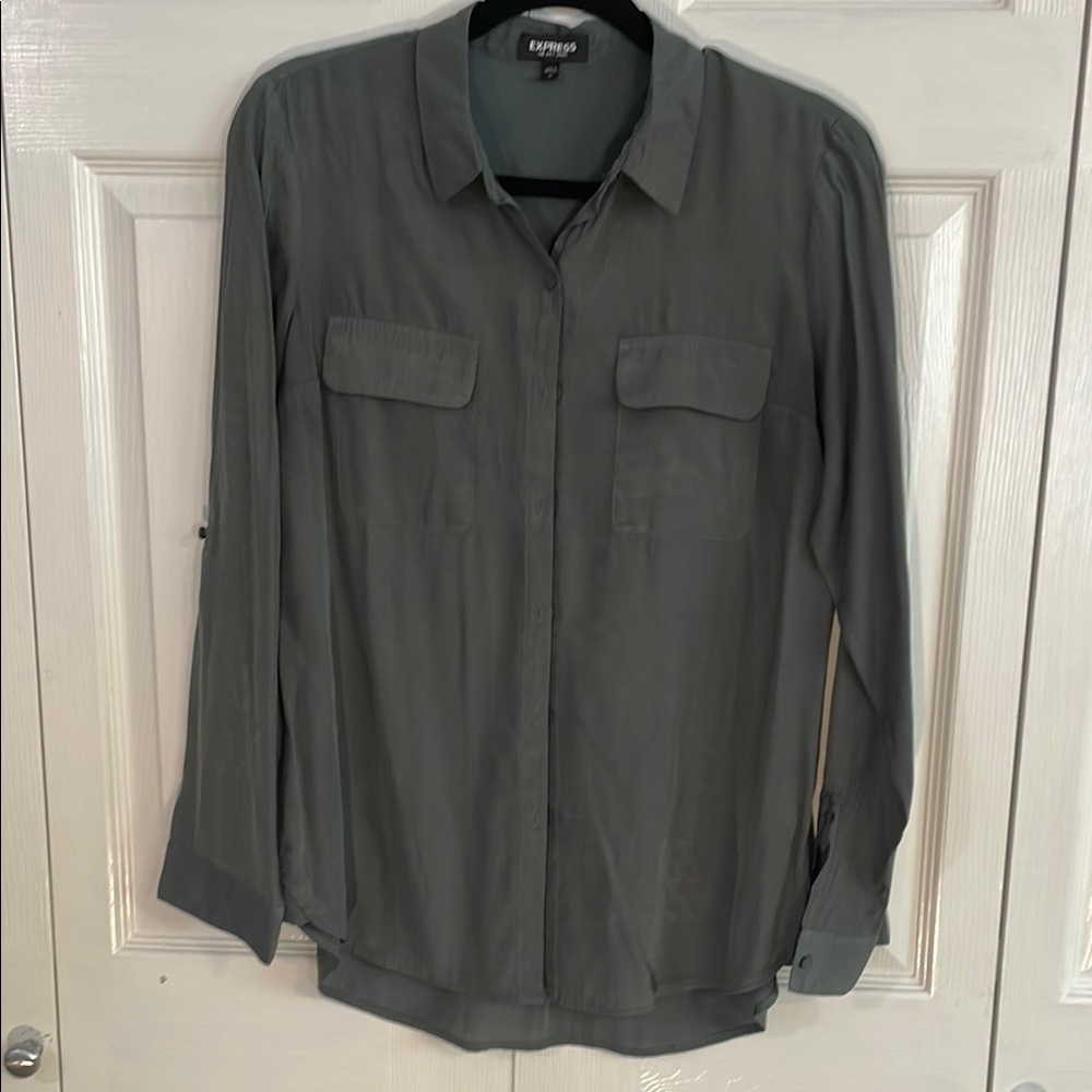 Express Green Blouse Soft Flowy Top
